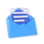 3D Illustration eines geöffneten Briefumschlages.