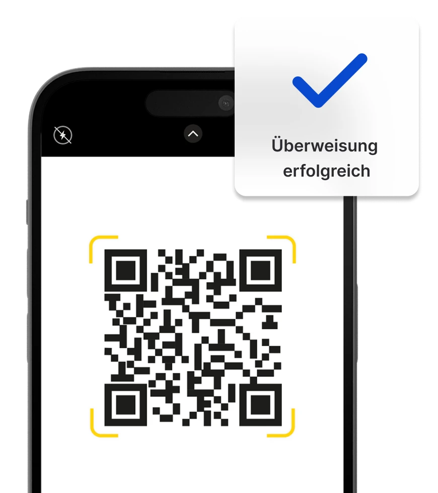 Ein Smartphone, welches gerade einen QR-Code scannt.