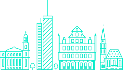 Illustration der Frankfurter Skyline.